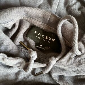 PACSUN Hoodie Gray Blue Vintage Wash M EUC Cotton lined hood Vented bottom